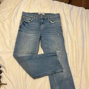 Zara women premium collection jeans.   26” inseam. Rough bottom. Sz 4